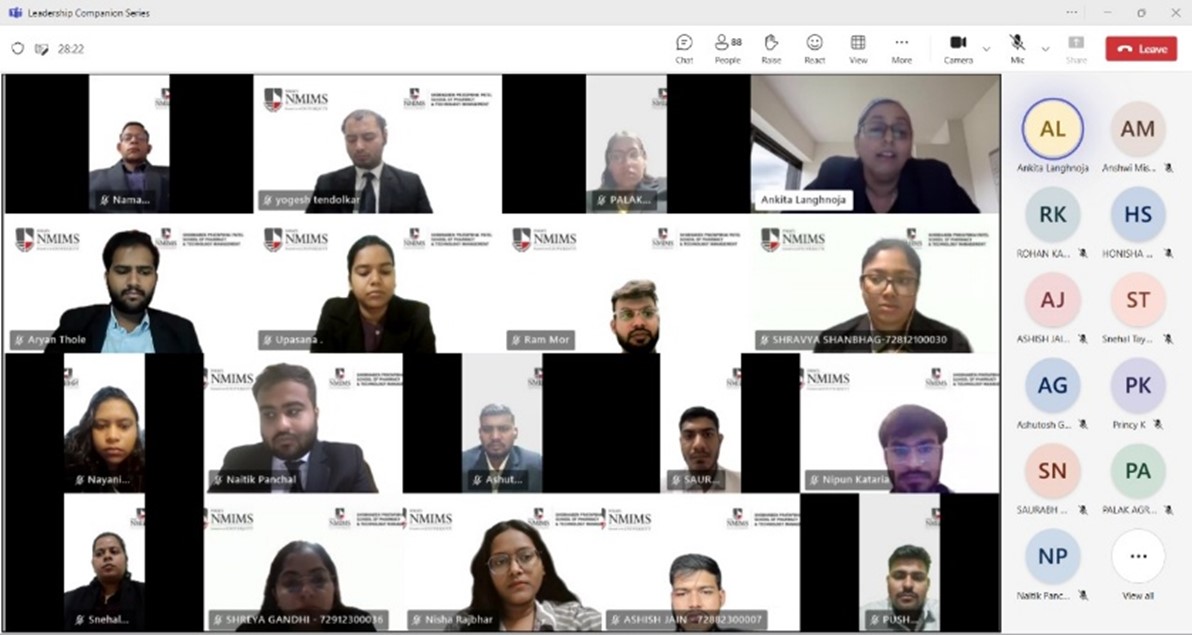 Screenshot from the Leadership Companion Series Ep-2 online session
