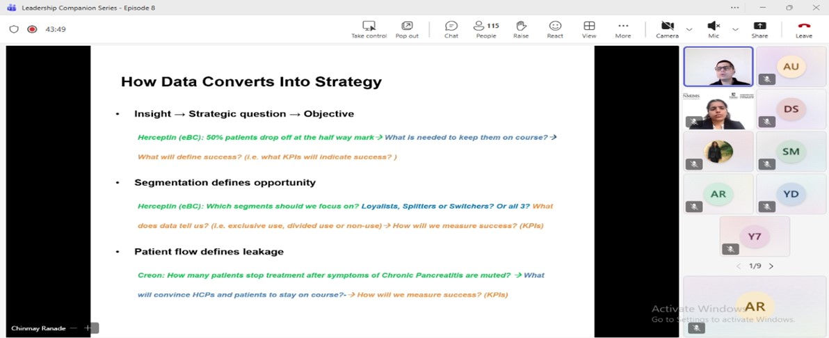Screenshot from the Leadership Companion Series Episode 8 online session